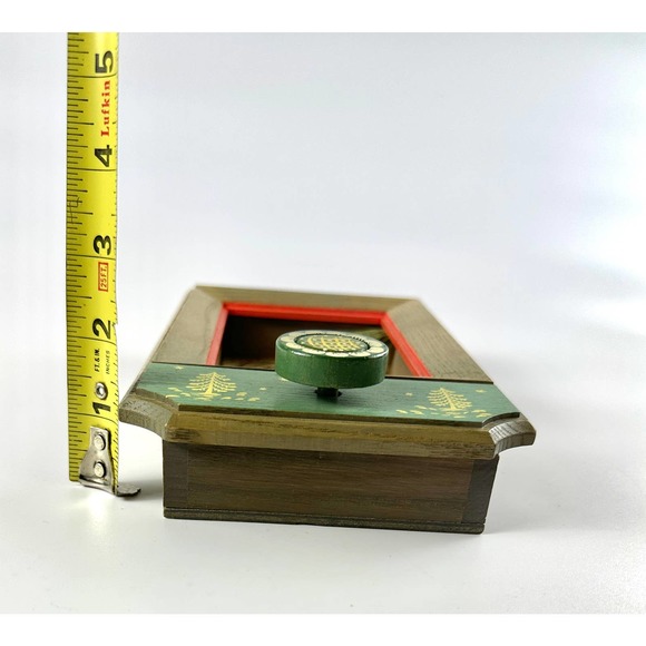 VTG Anri Thorens Music Box Wind Up Diorama Shadow Box Girl, Bird And Mushrooms - Picture 9 of 10